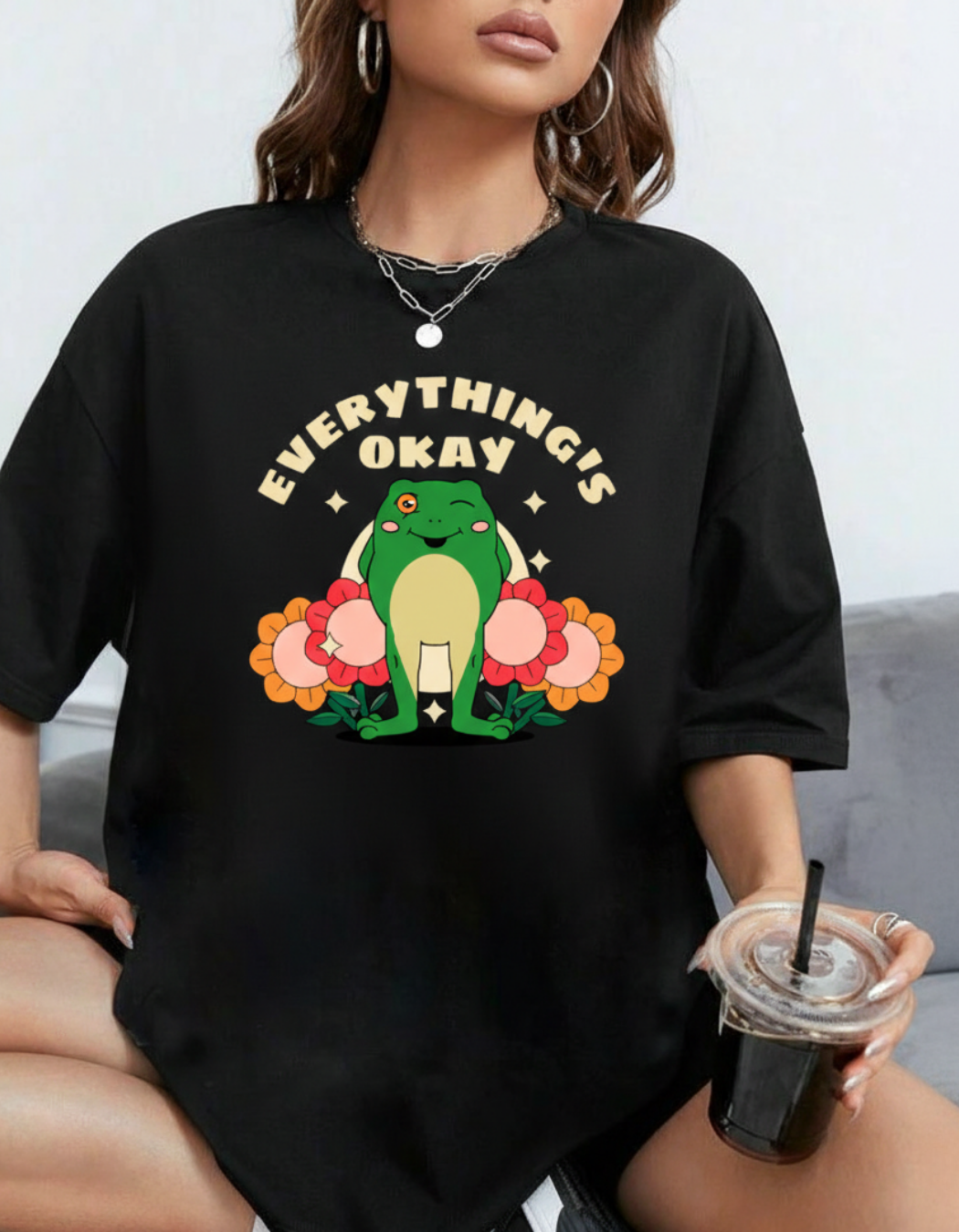 EVERYTHING'S OK OVERSIZED T-SHIRT