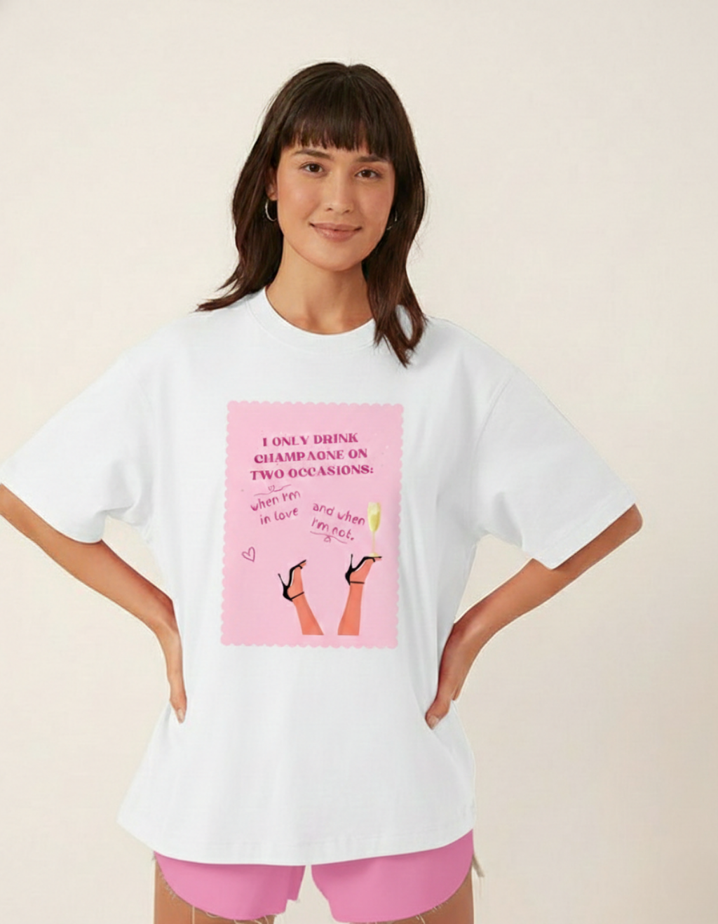 CHAMPAGNE OVERSIZED T-SHIRT