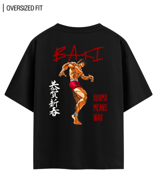 BAKI HANMA MEANS WAR OVERSIZED T-SHIRT