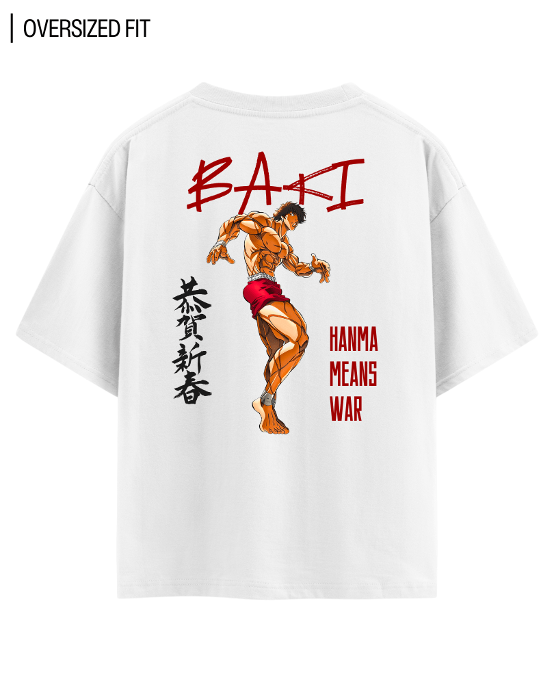 BAKI HANMA MEANS WAR OVERSIZED T-SHIRT
