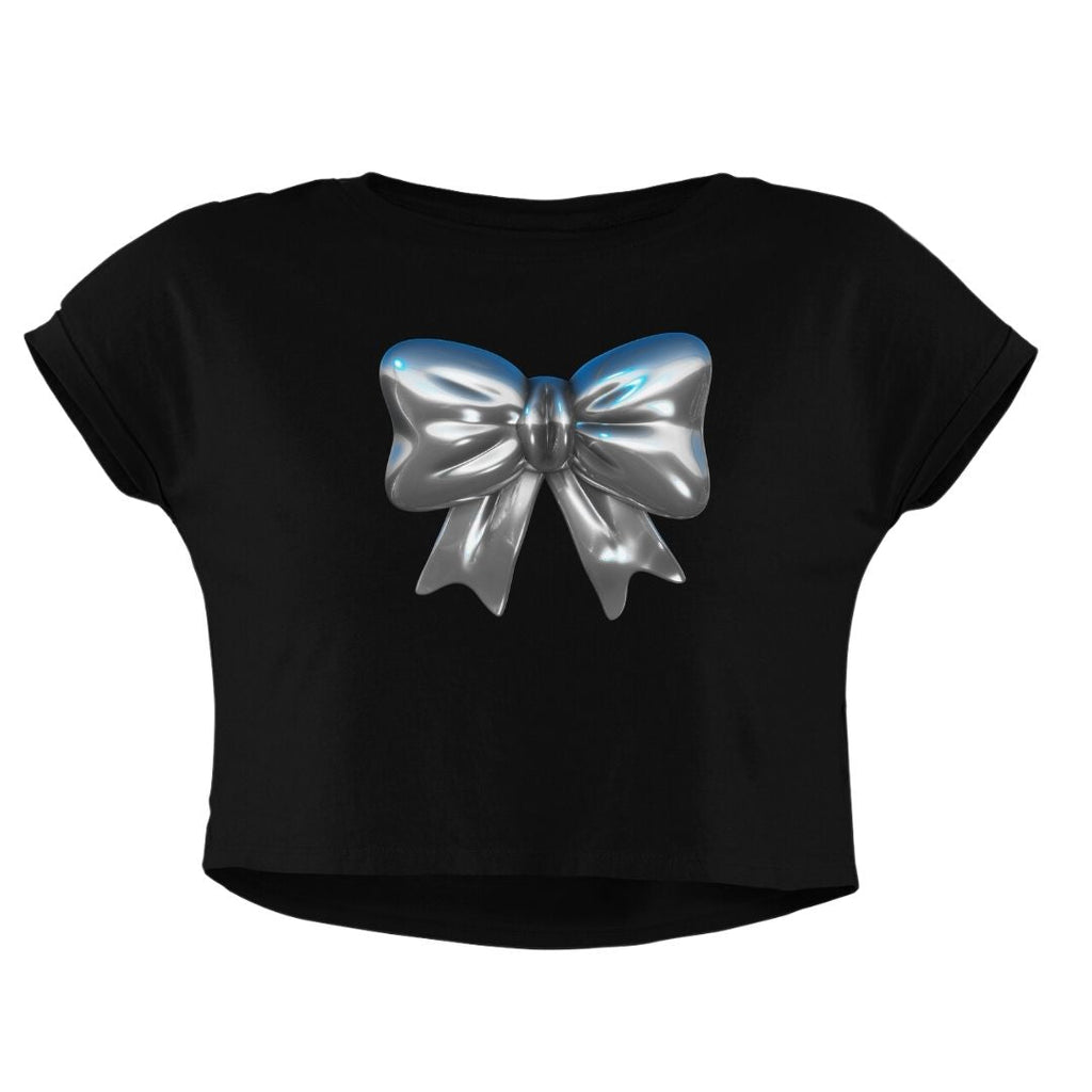 METALLIC BOW CROP TOP
