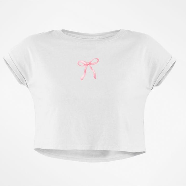PINK BOW CROP TOP